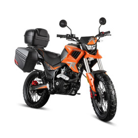 Motocykl Barton Hyper 125 z kuframi